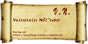 Veinstein Nándor névjegykártya